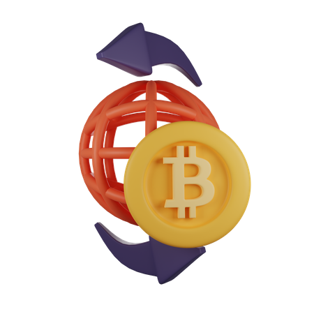 Globaler Kryptowährungsaustausch  3D Icon