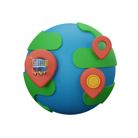 Globaler Markt  3D Icon