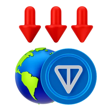 Globaler Tonnen-Münzverlust  3D Icon