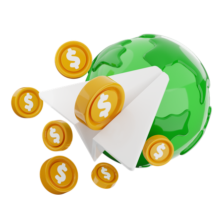 Globaler Transfer  3D Icon