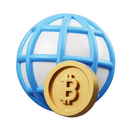 Globales Bitcoin-Netzwerk  3D Illustration