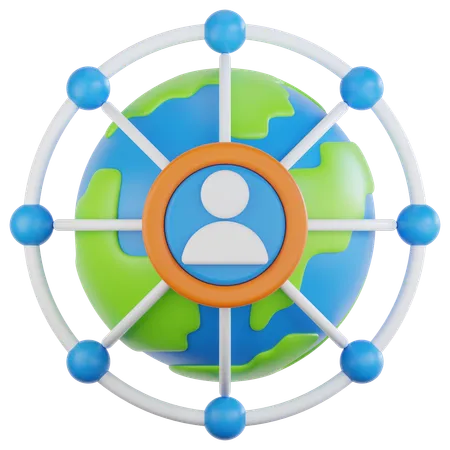 Globales Business-Networking  3D Icon