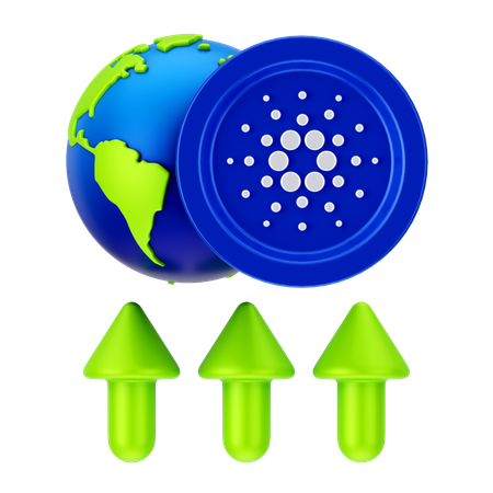 Globales Cardano-Wachstum  3D Icon