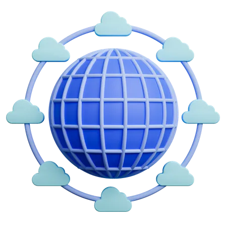 Globales Cloud-Sharing  3D Icon