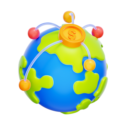 Globales Finanznetzwerk  3D Icon