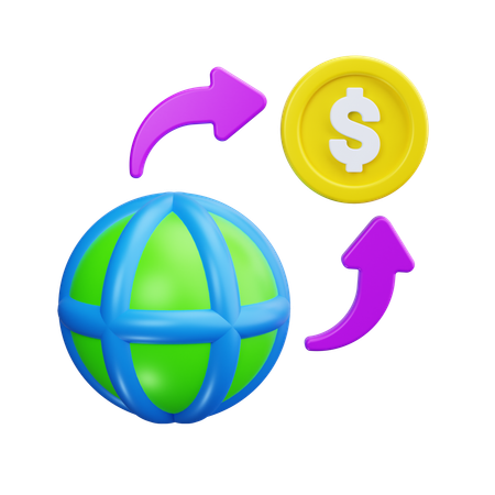 Globales Geld  3D Icon