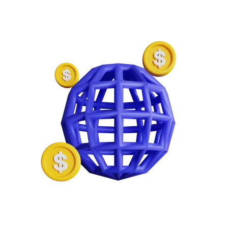 Globales Geld  3D Icon