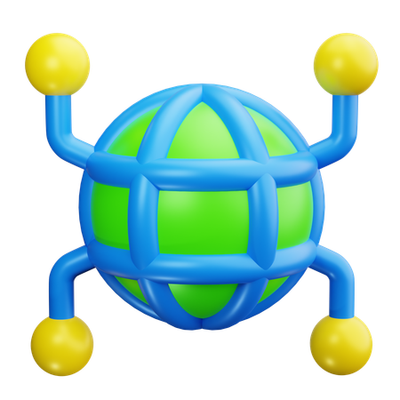 Globales Netzwerk  3D Icon