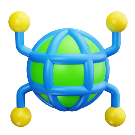 Globales Netzwerk  3D Icon