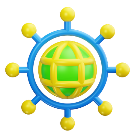 Globales Netzwerk  3D Icon