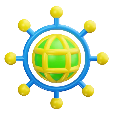 Globales Netzwerk  3D Icon