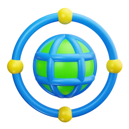 Globales Netzwerk  3D Icon