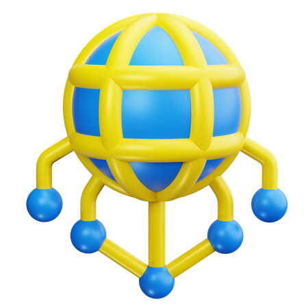 Globales Netzwerk  3D Icon