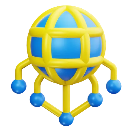 Globales Netzwerk  3D Icon