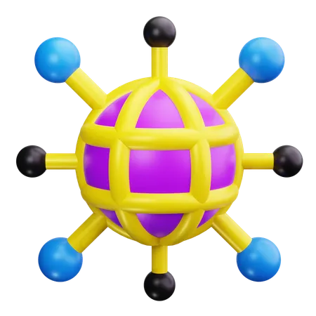 Globales Netzwerk  3D Icon