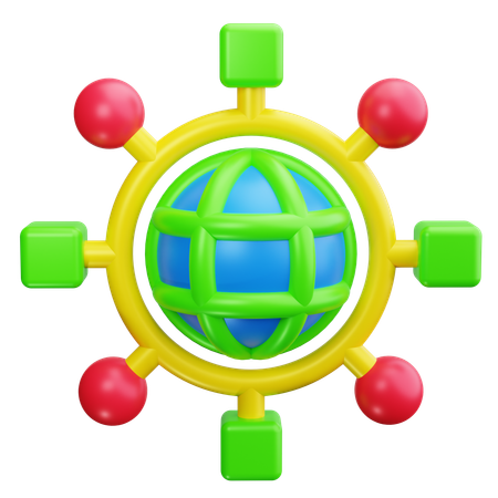 Globales Netzwerk  3D Icon