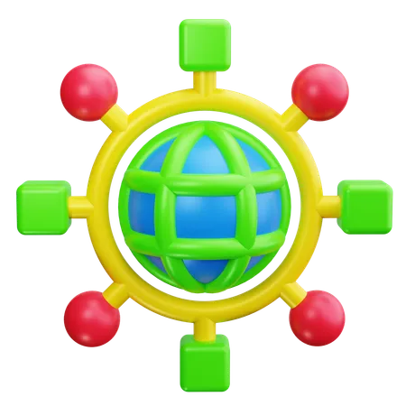 Globales Netzwerk  3D Icon