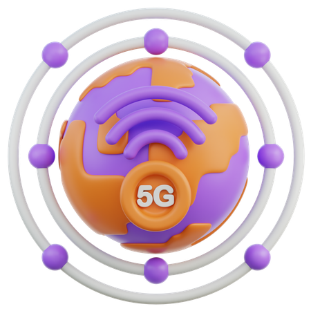 Globales Netzwerk 5G  3D Icon