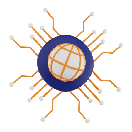 Globaler Netzwerkzugriff 3D Icon