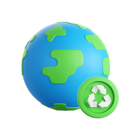 Globales Recycling  3D Icon