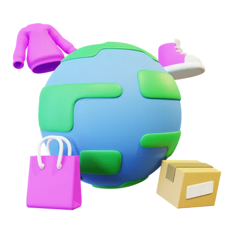 Weltweites Einkaufen  3D Icon