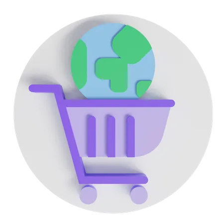 Weltweites Einkaufen  3D Icon