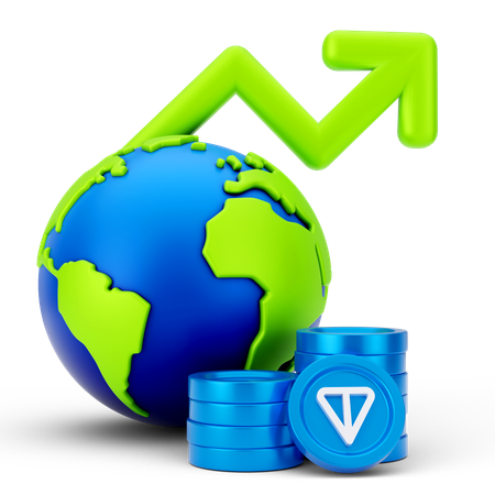 Weltweites Wachstum der Tonnenmünzen  3D Icon