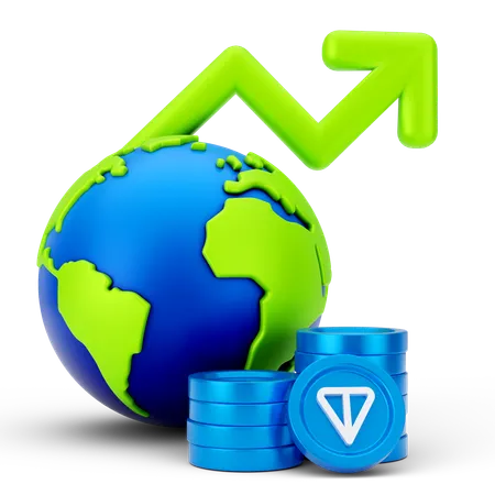 Weltweites Wachstum der Tonnenmünzen  3D Icon