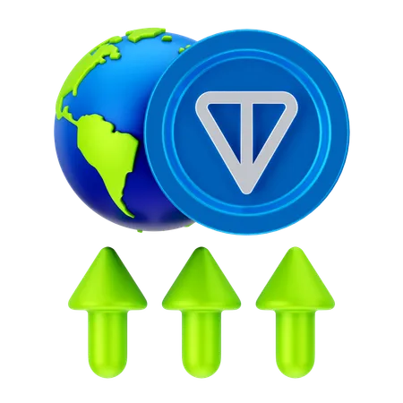 Weltweites Wachstum der Tonnenmünzen  3D Icon