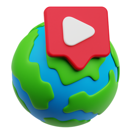 Globales Video  3D Icon