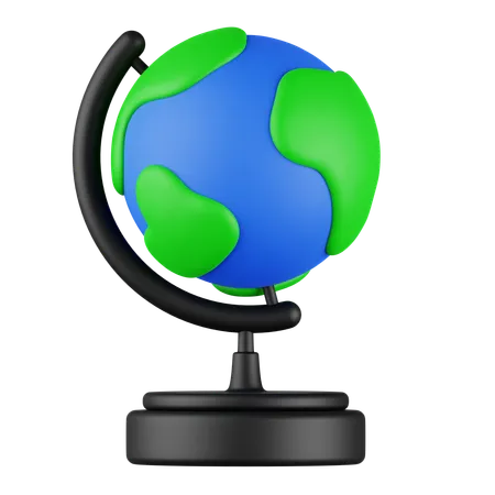 Globe 3 D Icon With Simple And Minimalist Design For Education And Learning Or Even App Website And Game 3D Icon