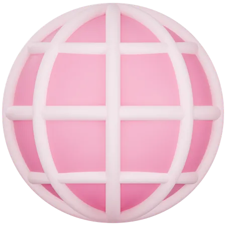 3 D Icon Of Pink Globe 3D Icon