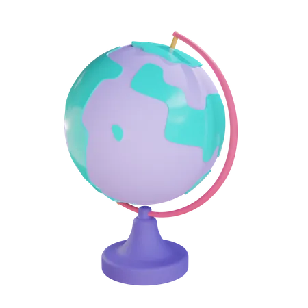 3 D Globe Object With Transparent Background 3D Illustration