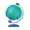 3d globe stand logo