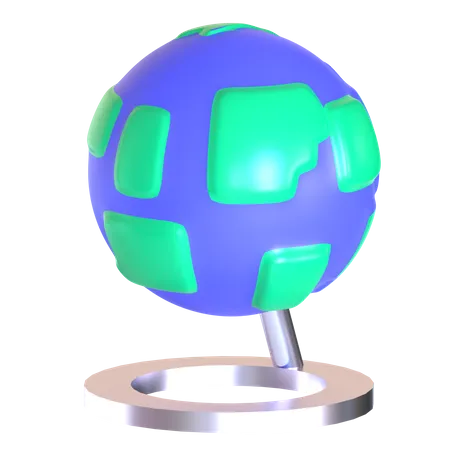 3 D Globe Icon For Education Design 3D Icon