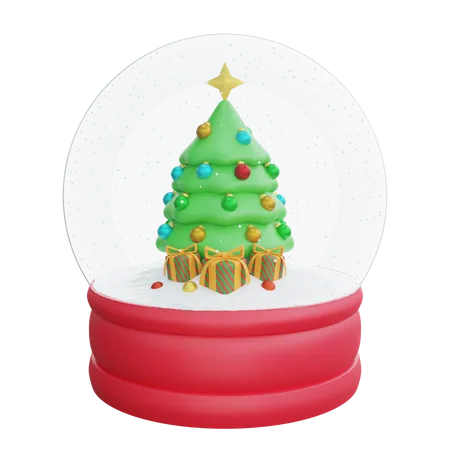 Globe d'arbre de Noël  3D Icon