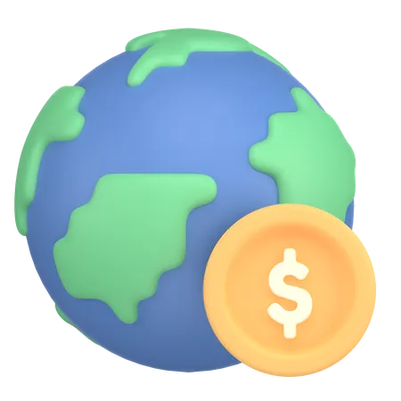 Argent du globe  3D Icon