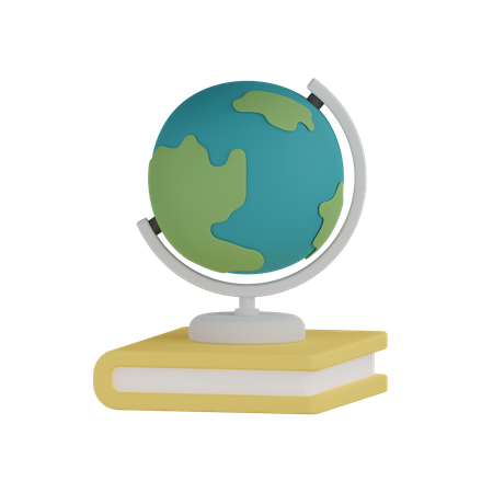 Globe avec livre  3D Icon