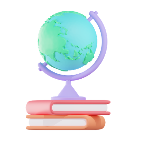Globe Book  3D Icon