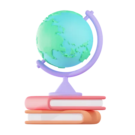 Globe Book  3D Icon