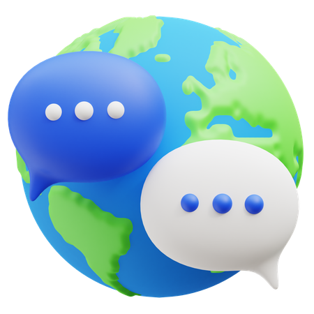 Bulle de dialogue globe  3D Icon