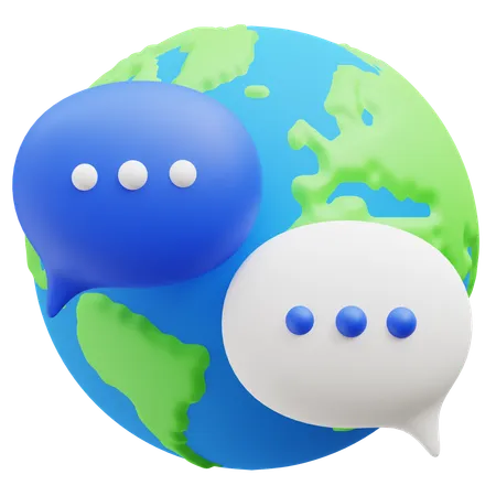 Bulle de dialogue globe  3D Icon