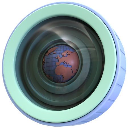 Globe Camera Lens  3D Icon