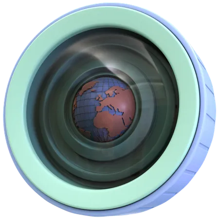 Globe Camera Lens  3D Icon