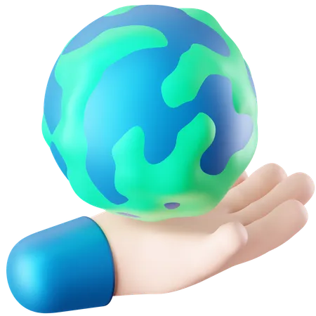 Globe en main  3D Icon