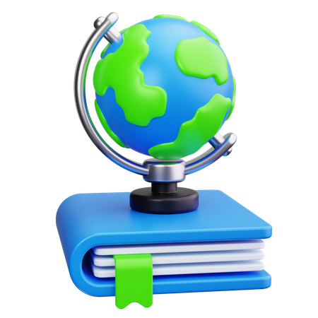 Globe et livre  3D Icon