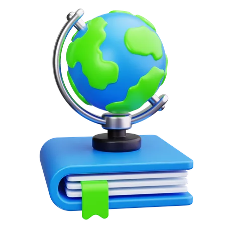 Globe et livre  3D Icon