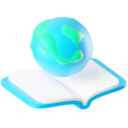 Globe et livre  3D Icon