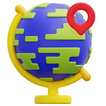 Globe Location  3D Icon