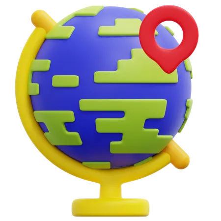 Globe Location  3D Icon